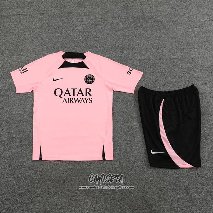 Chandal del Paris Saint-Germain 2022-2023 Manga Corta Rosa - Pantalon Corto